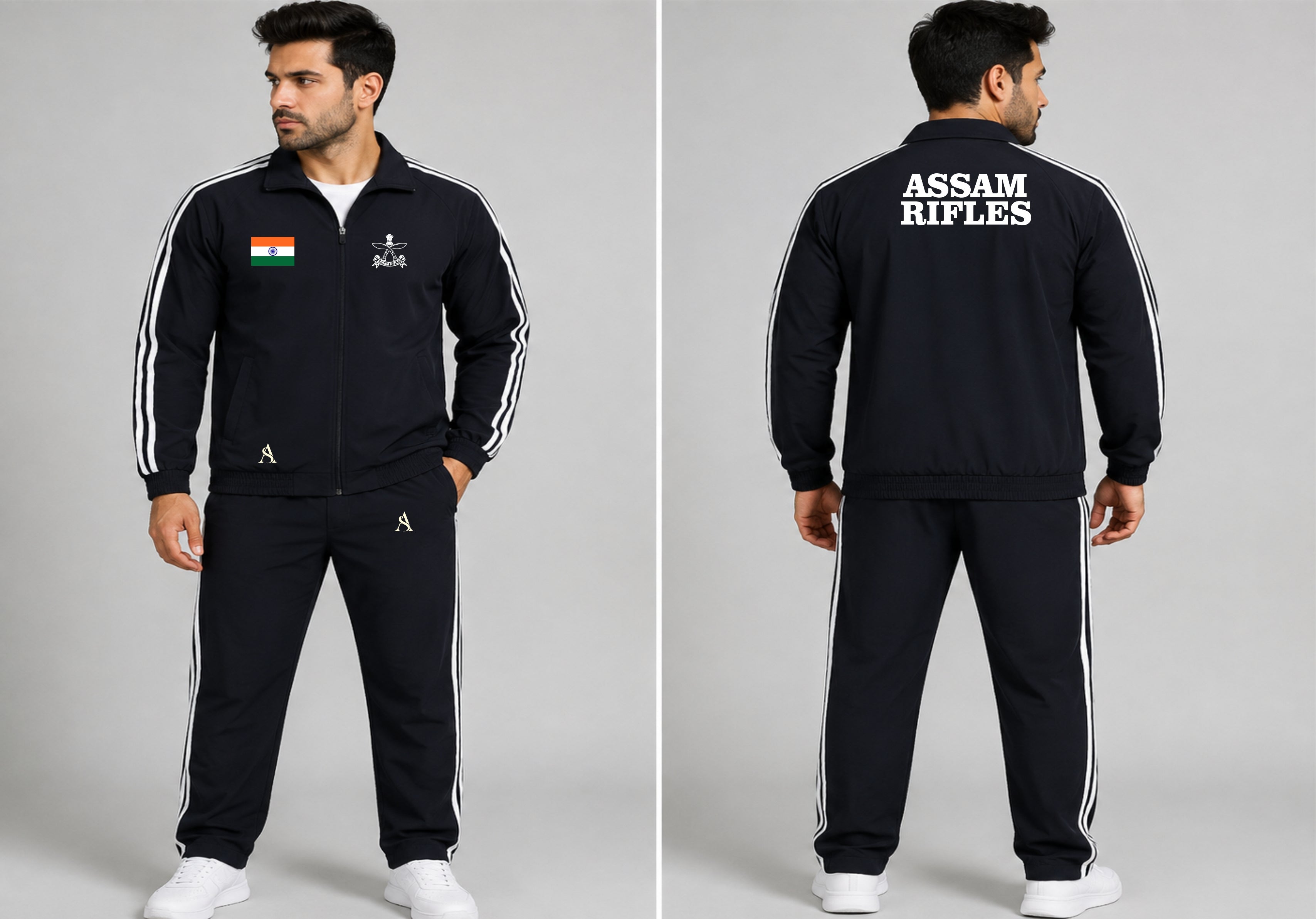 ASSAM RIFLES BLACK TRACKSUIT A