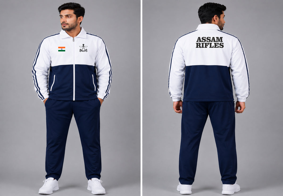 ASSAM RIFLES TRACKSUIT WHITE NAVY BLUE