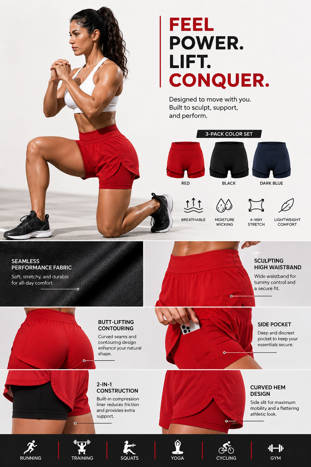 Shorts with tights for womens
