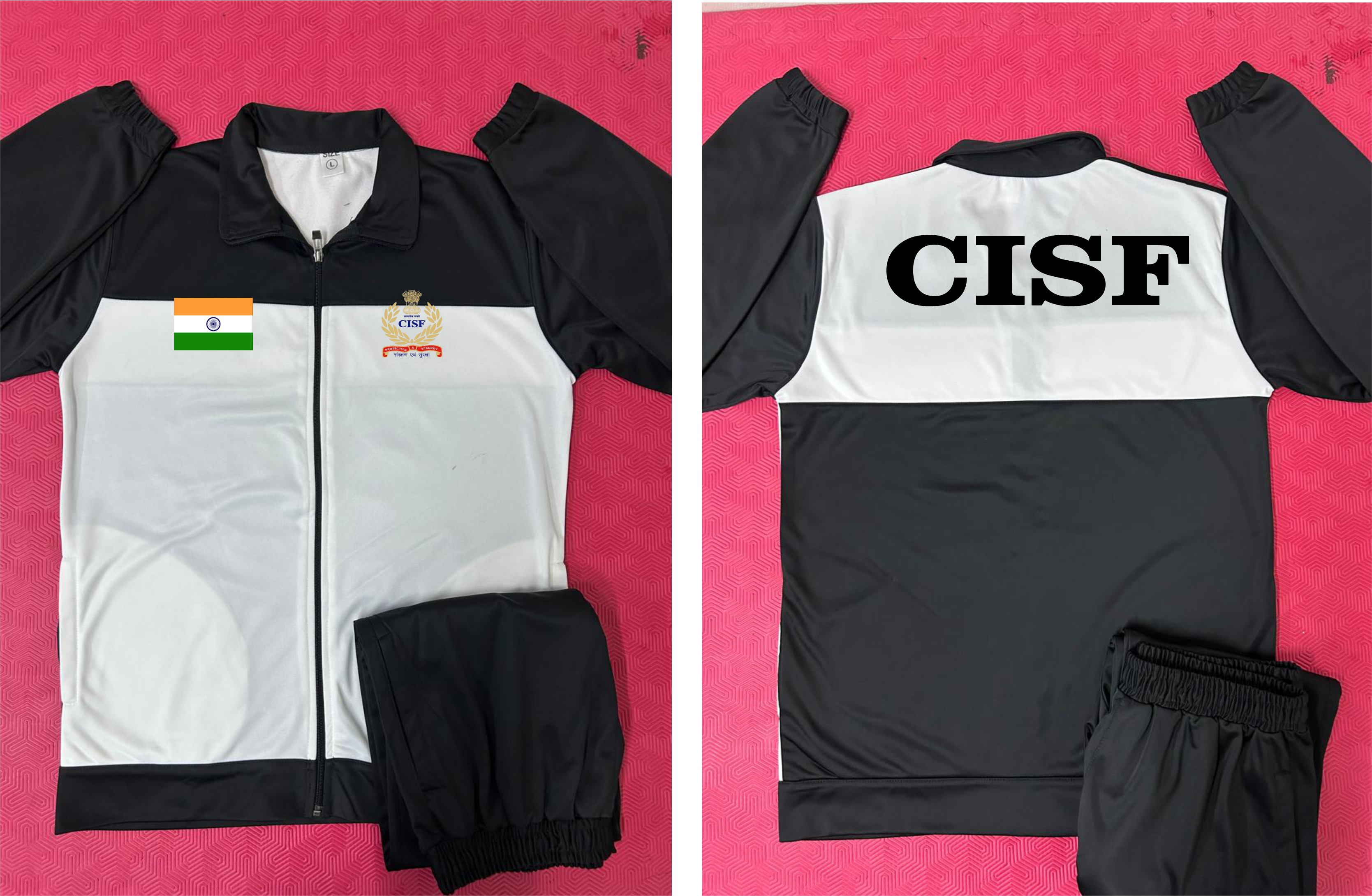 CISF TRACKSUIT BLACK WHITE ARYAN SPORTS