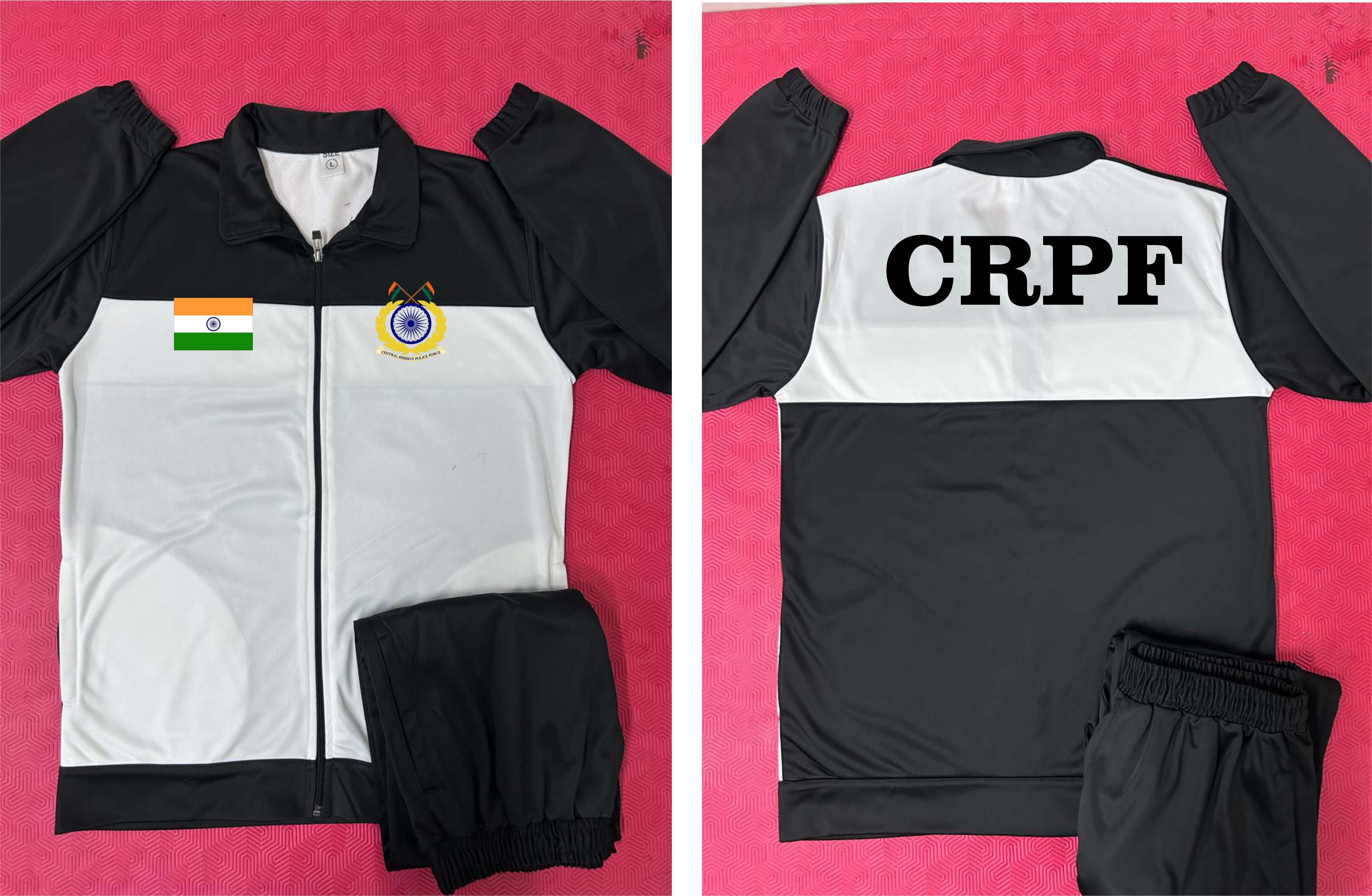 CRPF TRACKSUIT BLACK WHITE ARYAN SPORTS