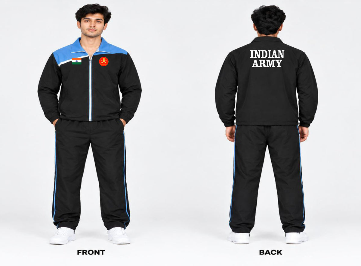 INDIAN ARMY TRACKSUIT BLACK SKY BLUE