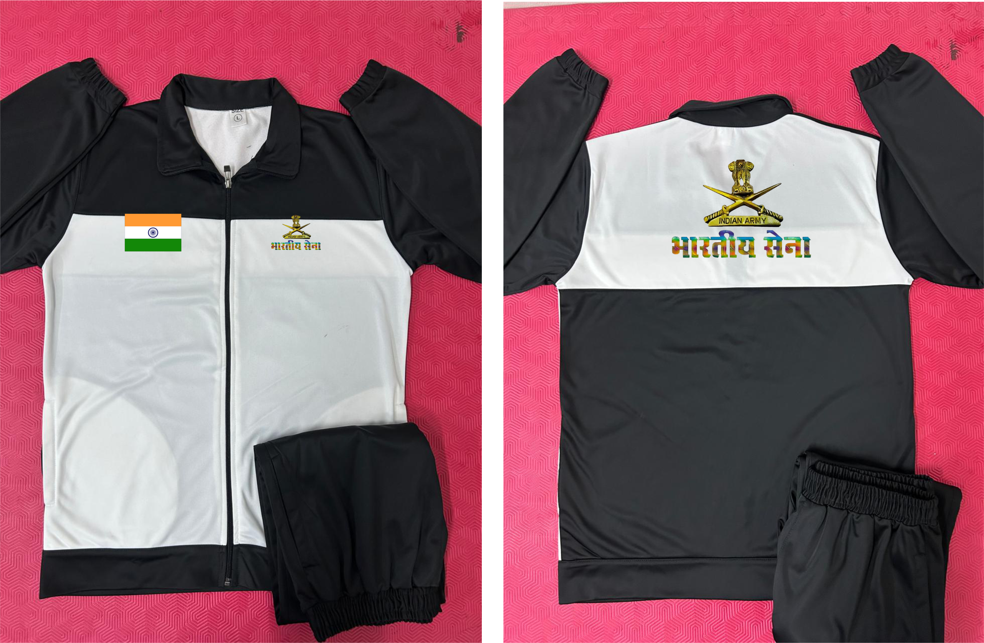 INDIAN ARMY TRACKSUIT BLACK WHITE ARYAN SPORTS