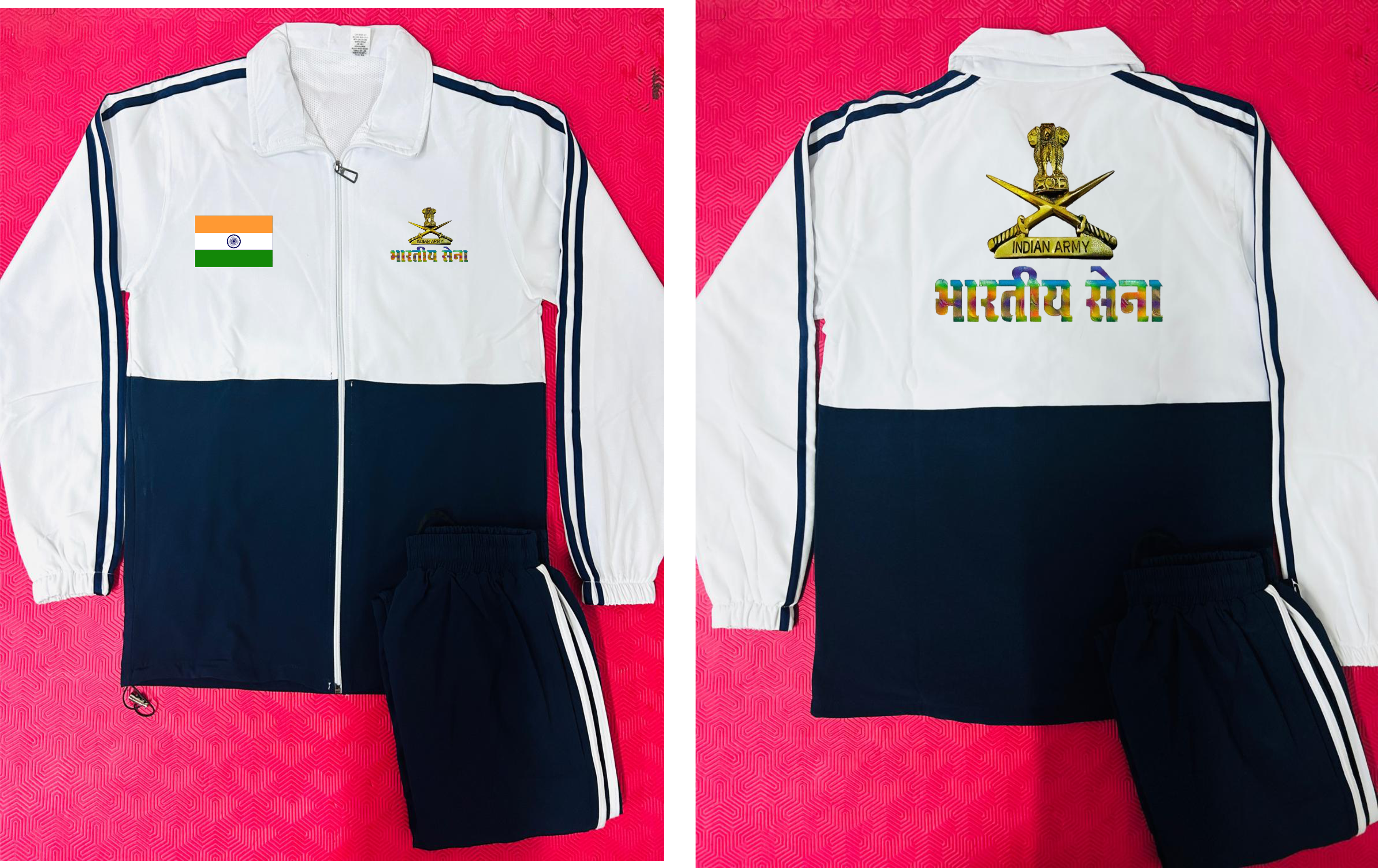 INDIAN ARMY TRACKSUIT WHITE BLUE ARYAN SPORTS