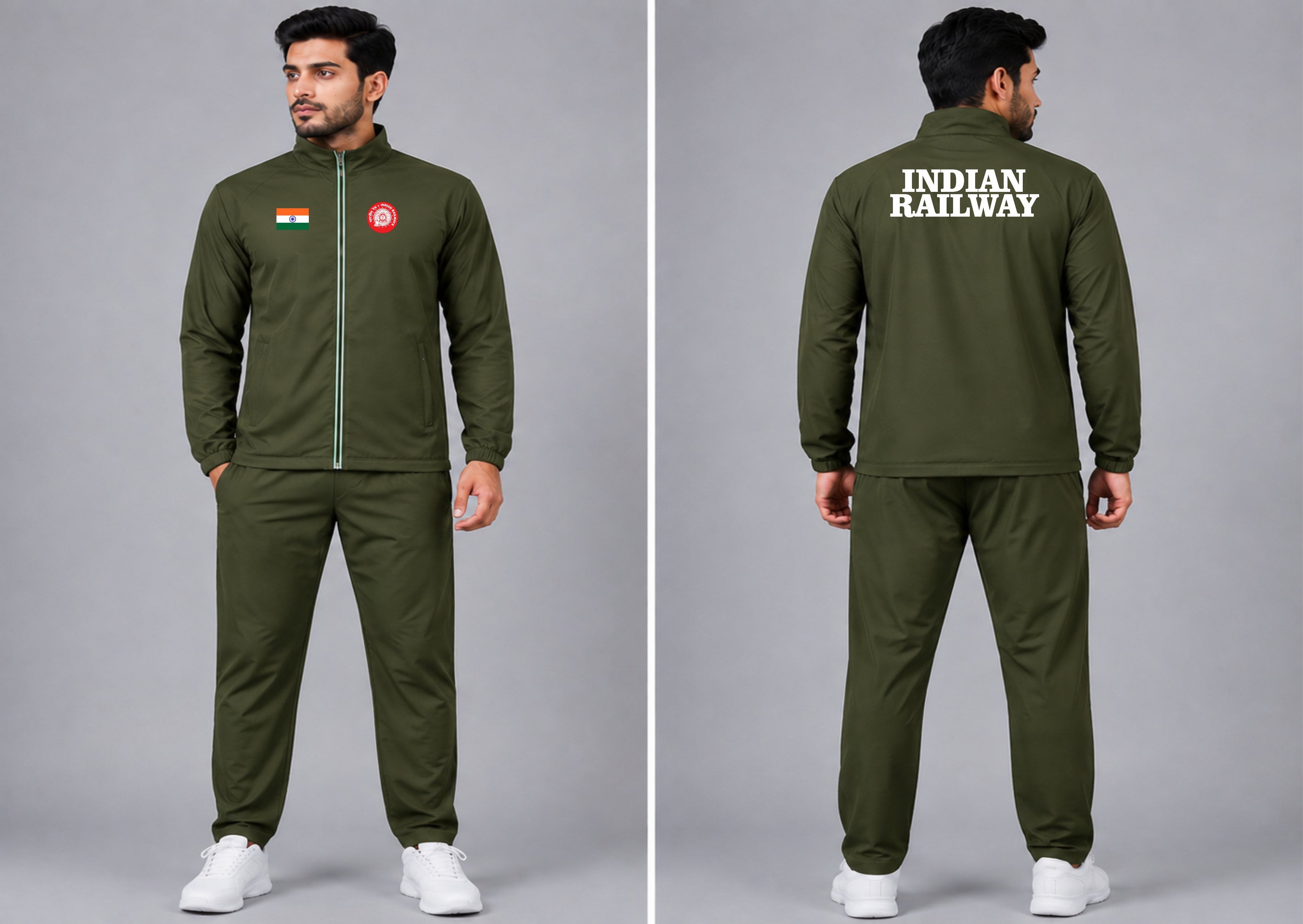 INDIAN RAILWAY OLIVE GREEN TRACKSUIT