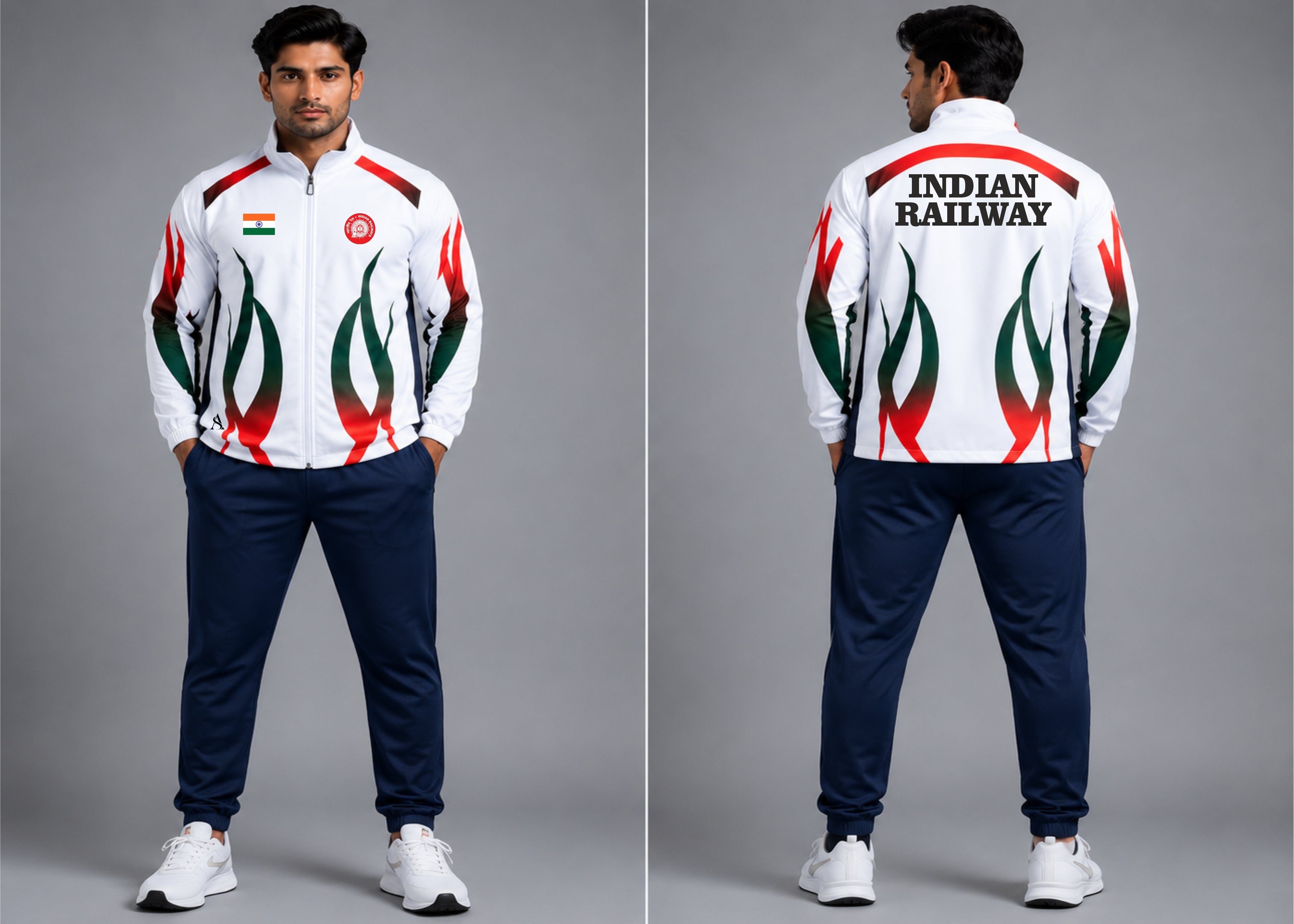 INDIAN RAILWAY TRACKSUIT FIRE DESIGN
