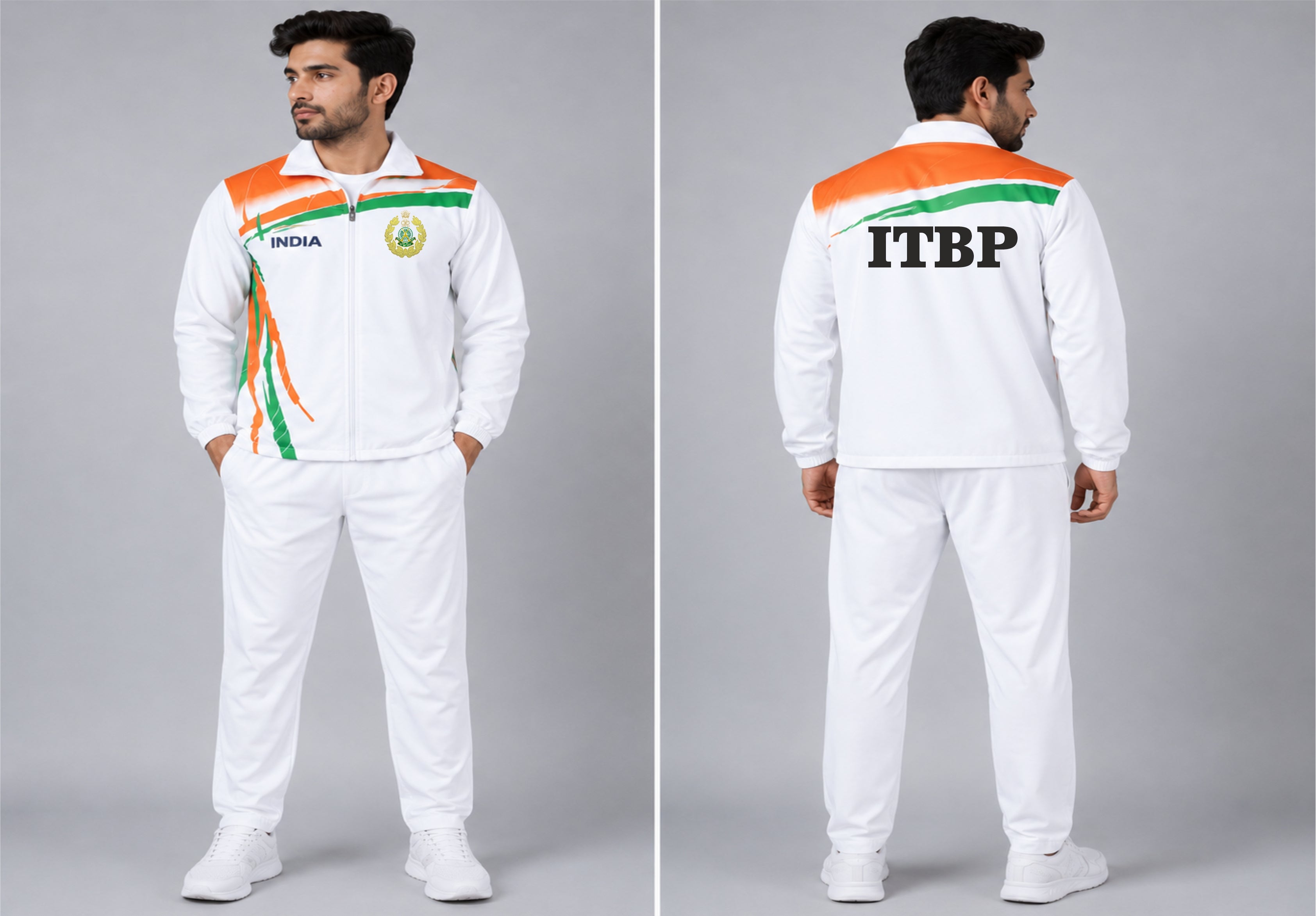 ITBP TRACKSUIT WHITE ORANGE