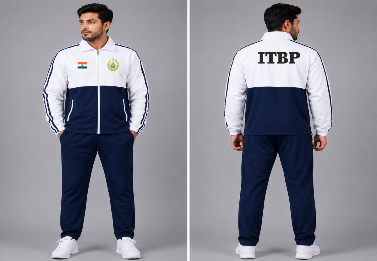 ITBP TRACKSUIT WHITE BLUE ARYAN SPORTS