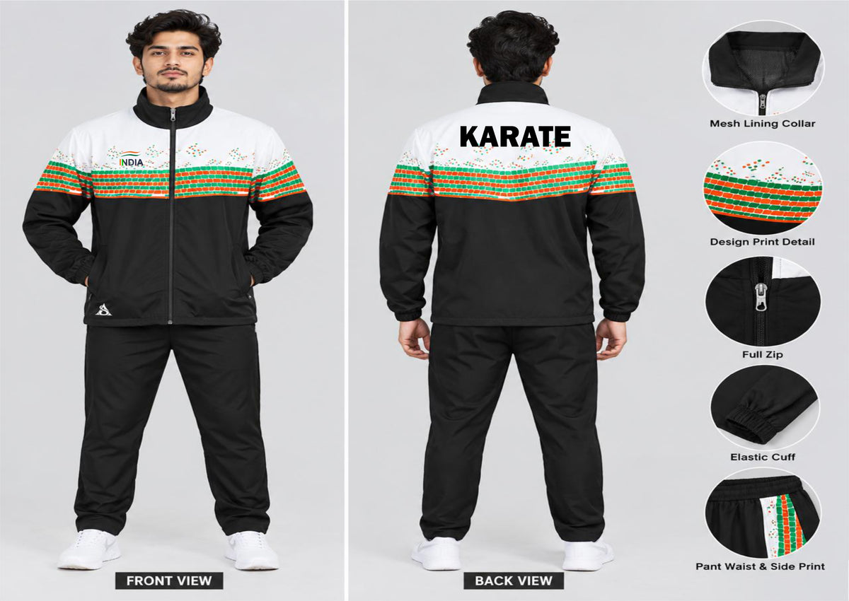 KARATE TRACKSUIT WHITE BLACK