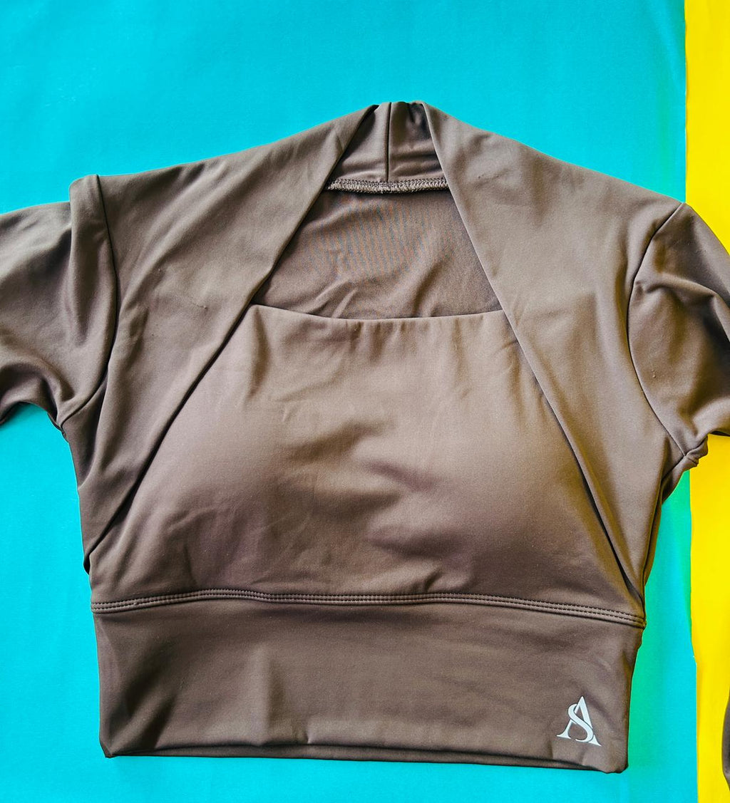 Female Gym Wear ..Long sleeves Sports Crop Top