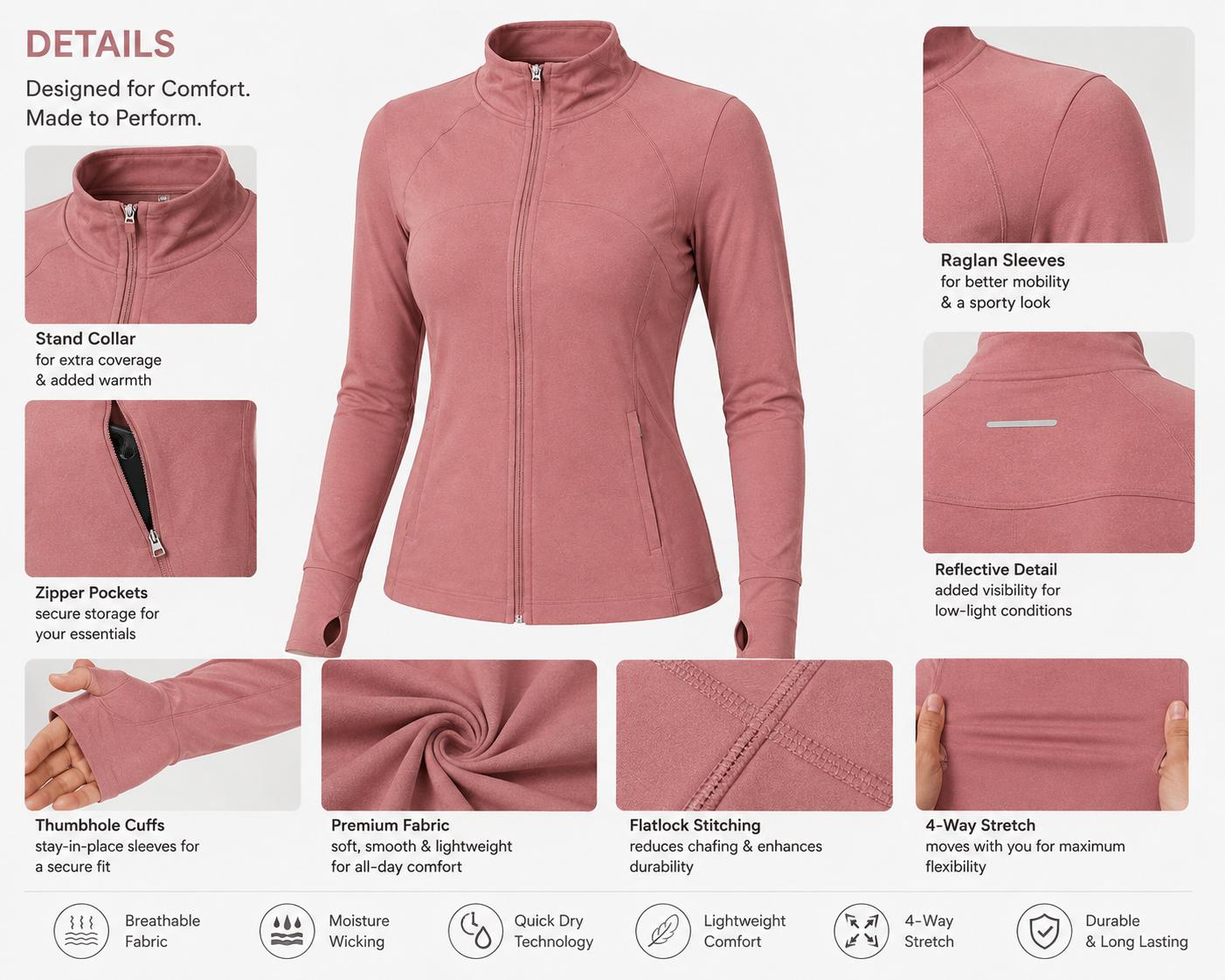 Women's Premium Sports Zipper Jacket