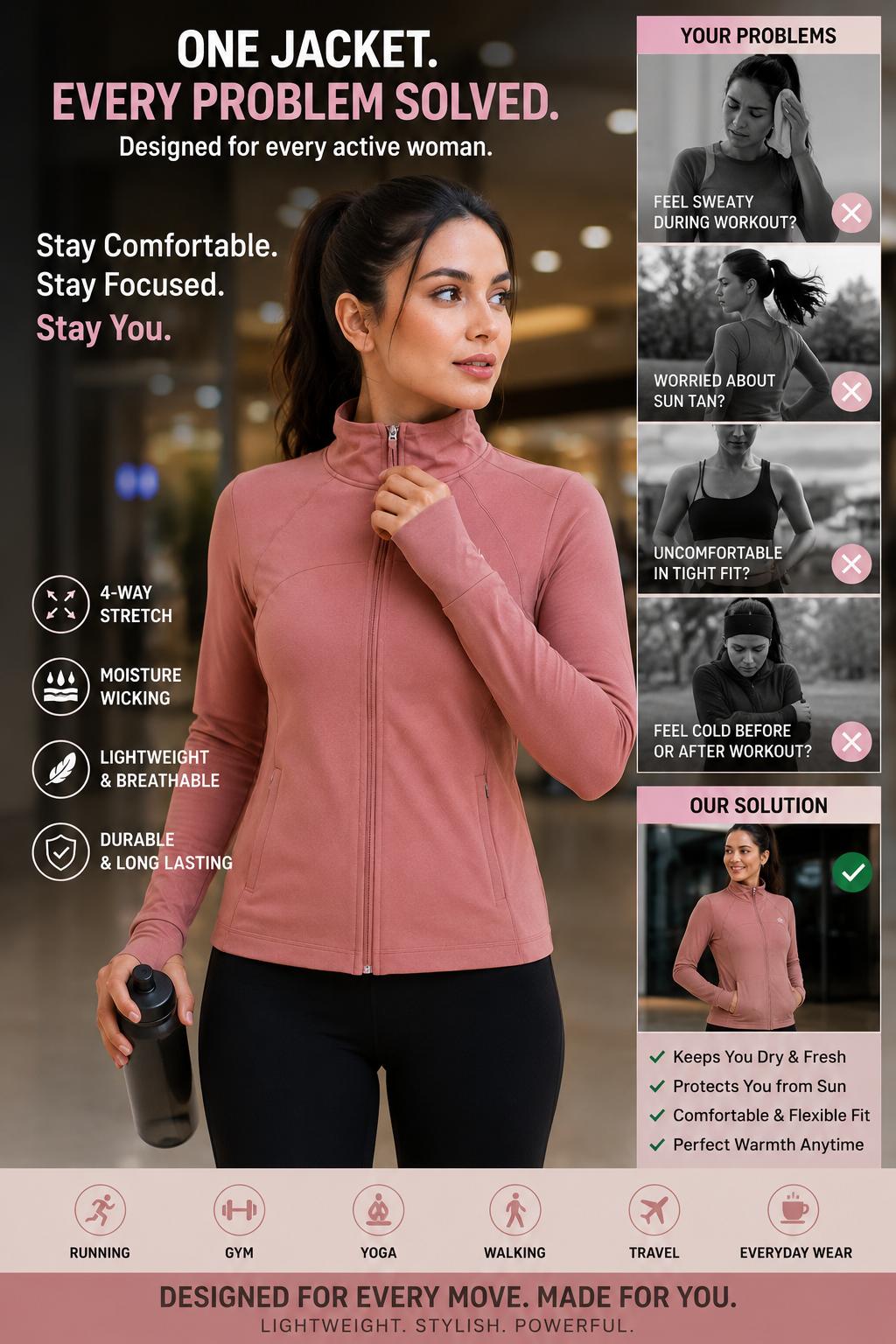 Women's Premium Sports Zipper Jacket