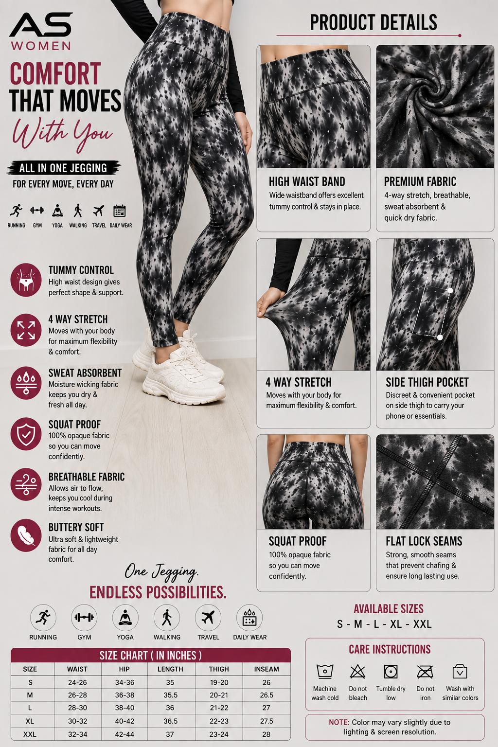 Women's Printed Gym Jeggings