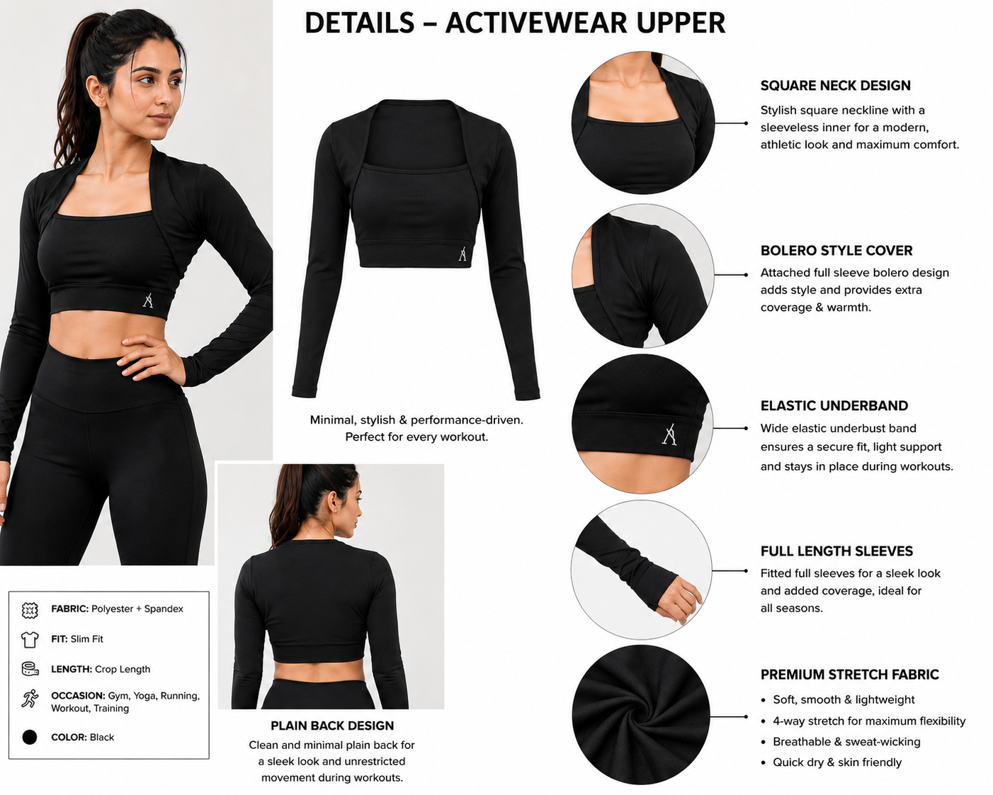 Active crop top , AS WOMEN