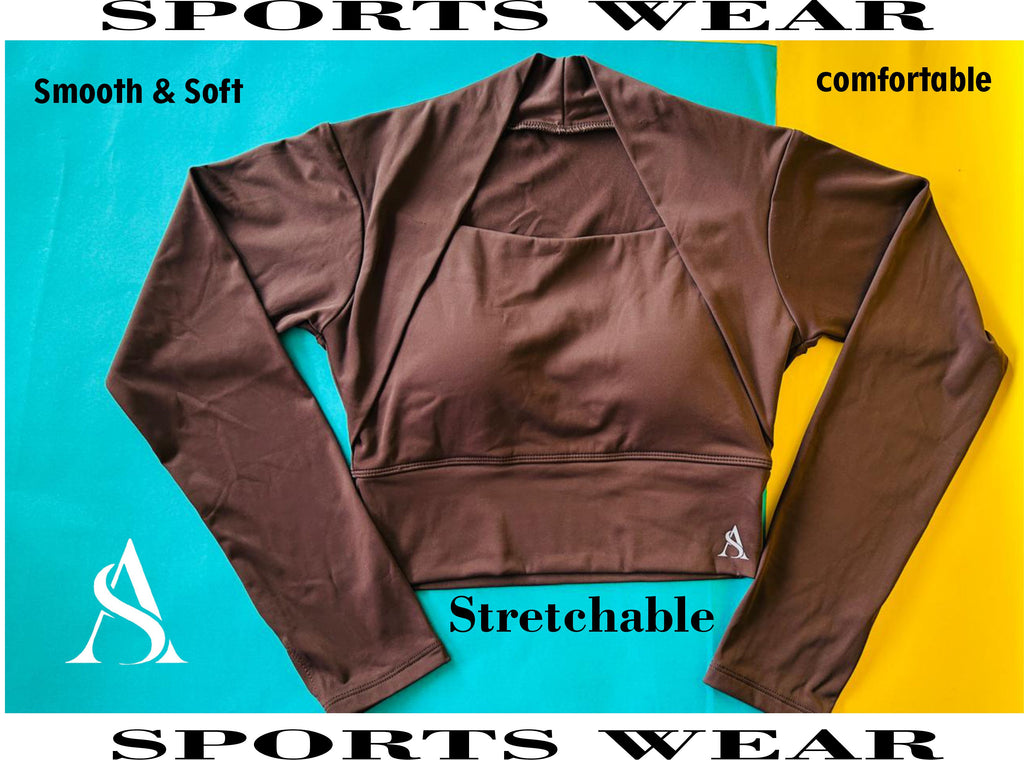 Female Gym Wear ..Long sleeves Sports Crop Top