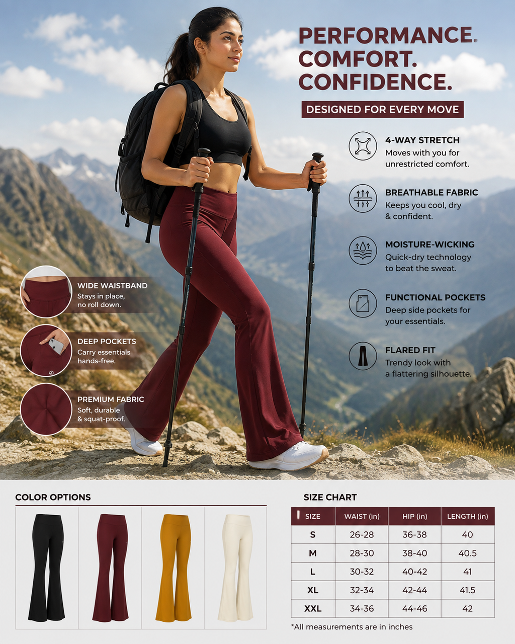 Flared Active Pants – Women